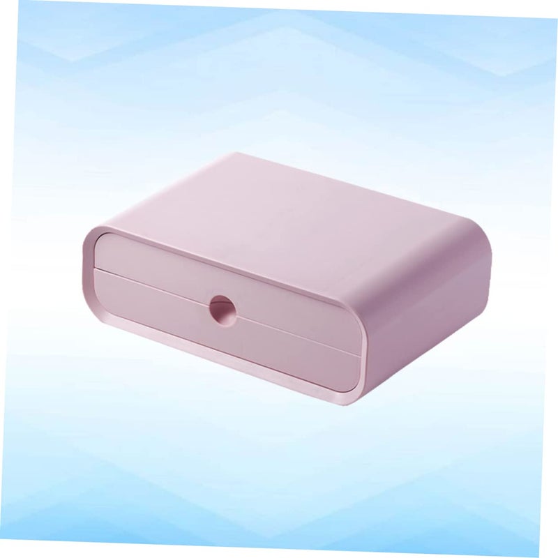 Pink Desktop Monitor Stand with Drawer for Office and School Stationery Storage Reduces Neck Pain - Image 5