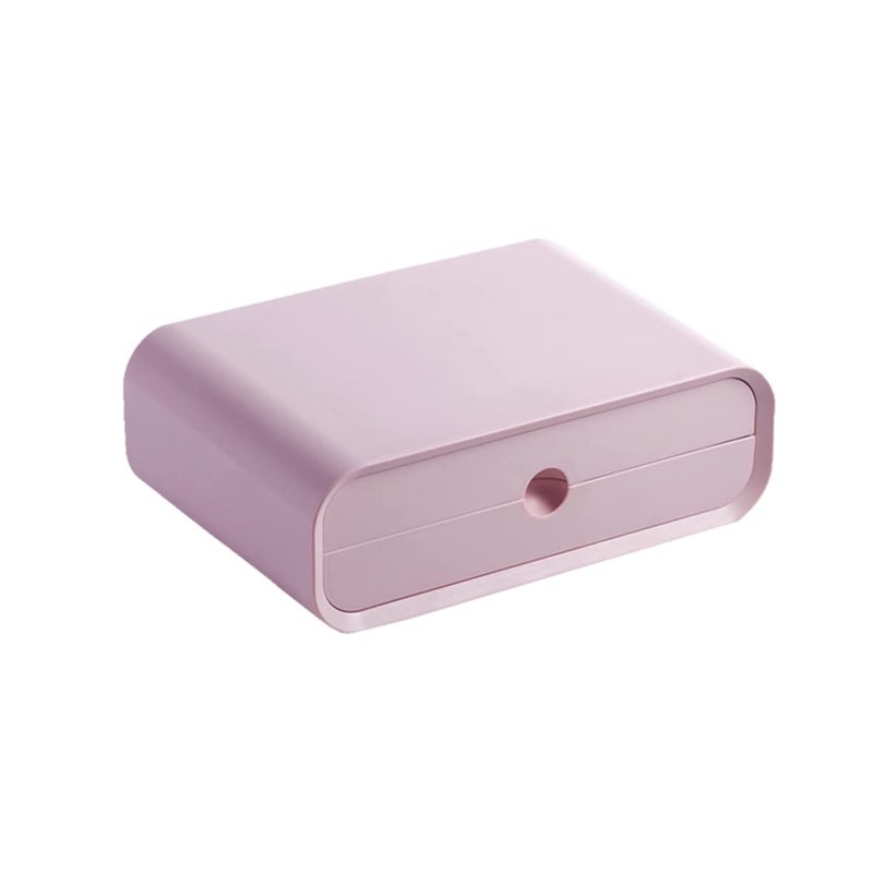 Pink Desktop Monitor Stand with Drawer for Office and School Stationery Storage Reduces Neck Pain - Image 2