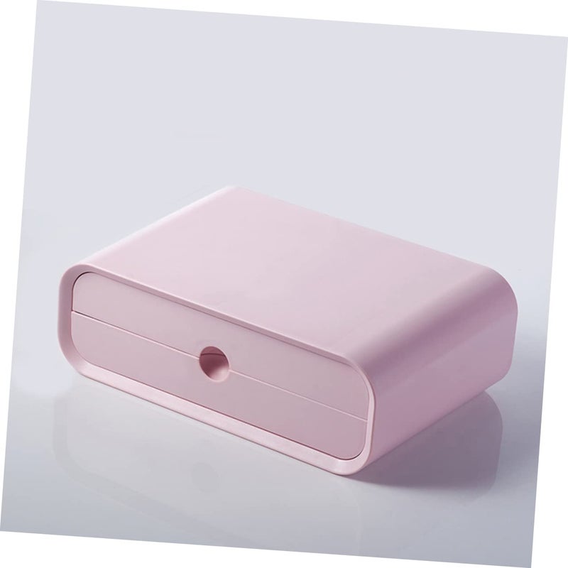 Pink Desktop Monitor Stand with Drawer for Office and School Stationery Storage Reduces Neck Pain - Image 4