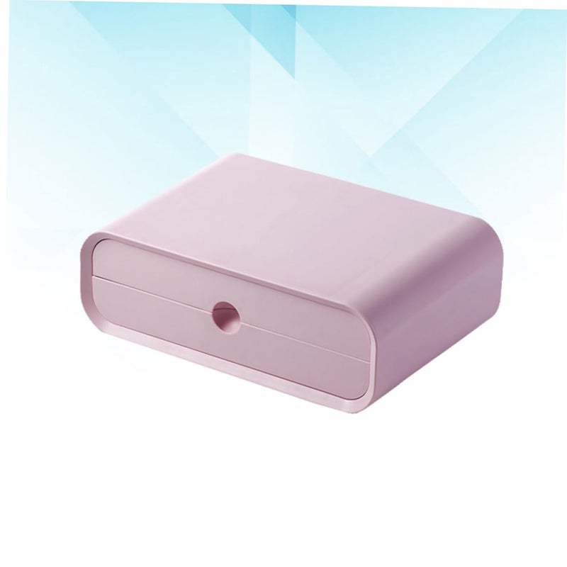 Pink Desktop Monitor Stand with Drawer for Office and School Stationery Storage Reduces Neck Pain - Image 3