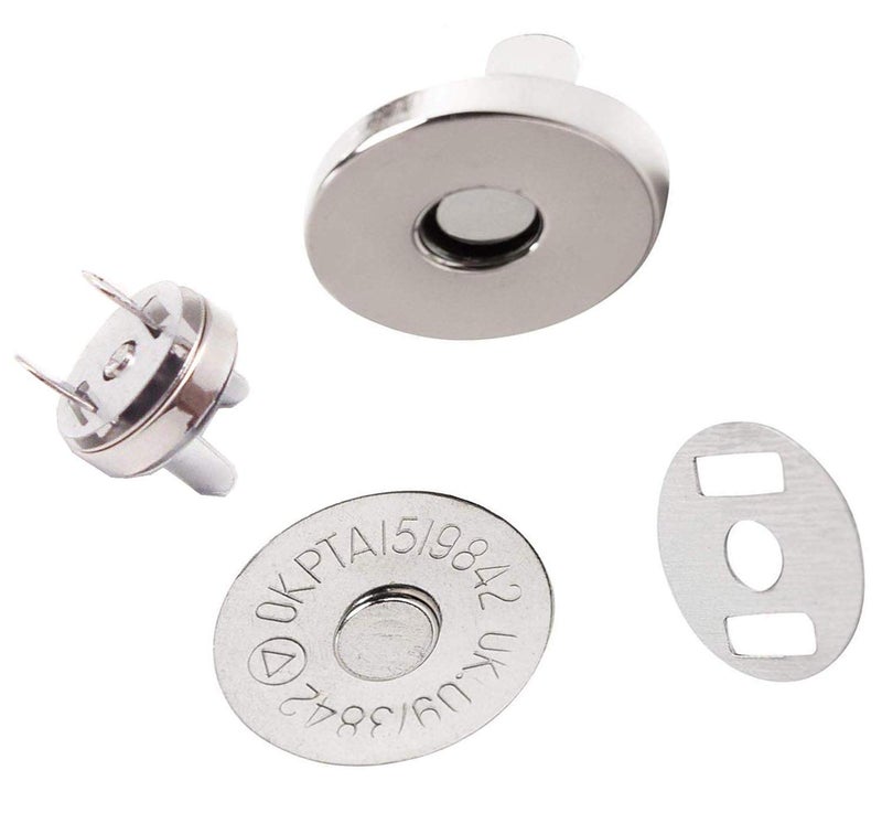 DIY Crafts Diy Crafts Snaps Fasteners Button Kit Perfect for Purse Bag Clothes Leather Diameter Purse Dress Diy Making Works 10 Piece C Silver  - Image 1