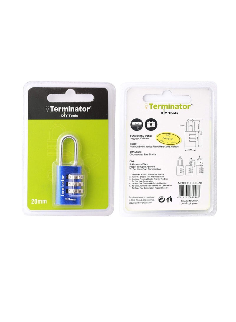 Terminator Terminator Combination Pad Lock - TPL 1020B - Image 3