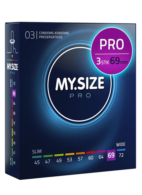 Ultra Thin Condoms 3 Pieces (69 Size) – Odorless, Long Lasting, Sustainable, Premium Quality for Maximum Comfort, Pleasure, and Sexual Health – Proper Fit Reduces Risks and Enhances Protection – Latex Men Condoms Available in Multiple Sizes (45 to 72)