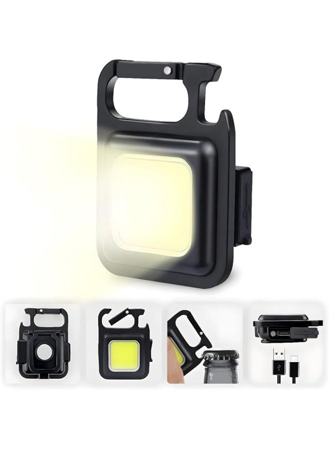 مصباح يدوي LED صغير قابل لإعادة الشحن بقوة 800 لومن، مزود بأربعة أوضاع إضاءة، وقاعدة مغناطيسية قابلة للطي مع حامل قابل للطي وفتاحة زجاجات، مناسب للتخييم والصيد والإصلاحات والأنشطة الخارجية. - Image 1