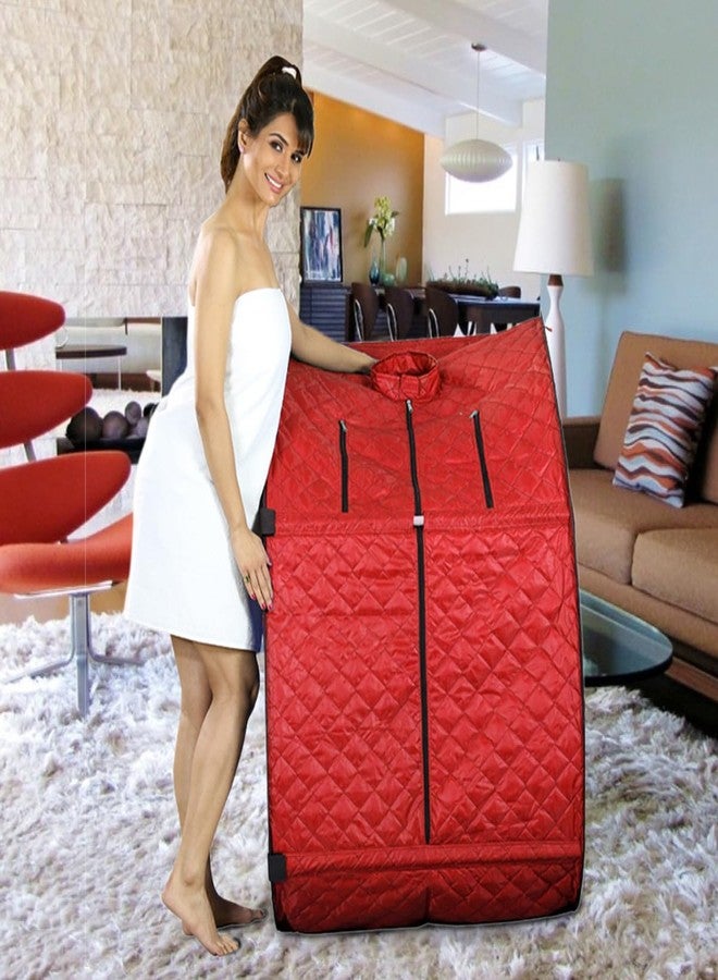 Kawachi Portable Steam Cabin for Steam Sauna Therapy for Slimming and Beauty (Steam Generator not provided) (i79-Red) - Image 4