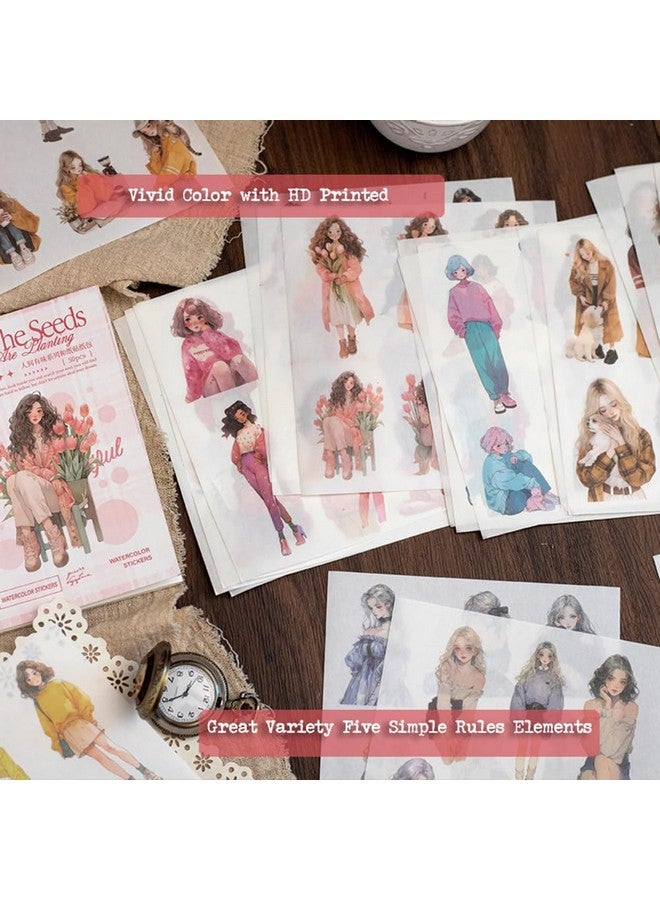 Dwpetzo People Stickers for Junk Journal Supplies, 50 Sheets Pre-Cut Washi Sticker Book for Journaling, Scrapbooking, Bullet Journals, Planners, Card Making, Collage, Art Crafts - Image 2