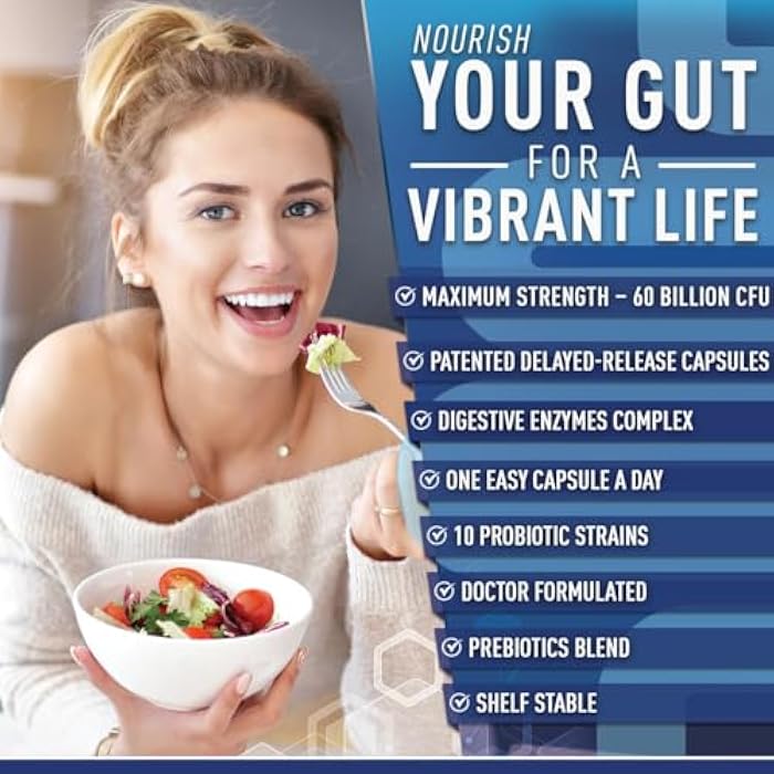 Purely Optimal Probiotics for Digestive Health, 60 Billion CFU – Delayed-Release with Digestive Enzymes & Organic Prebiotics – Bloating, Immune & Energy Support, 30 Caps - Image 5