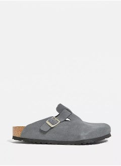 BIRKENSTOCK Birkenstock Boston Charcoal Suede Clogs  - Image 1
