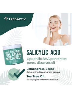 TreeActiv Salicylic Acid Face Moisturizer, 2 fl oz, Acne Treatment Face Cream for Oily Skin with and Tea Tree Oil, For Teens and Adults with Acne Prone Skin and Cystic Acne, 90 Day Supply  - Image 5