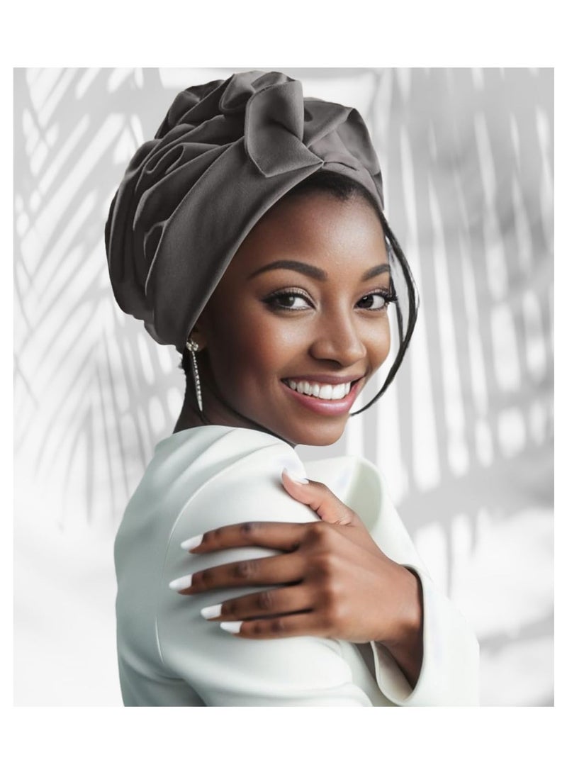 SYOSI - Stretch Turban Hats for Women, Soft Pre-Tied Bonnet with Double Layered Ruffles, Comfortable Headwraps, Ideal for Hair Care - Image 1
