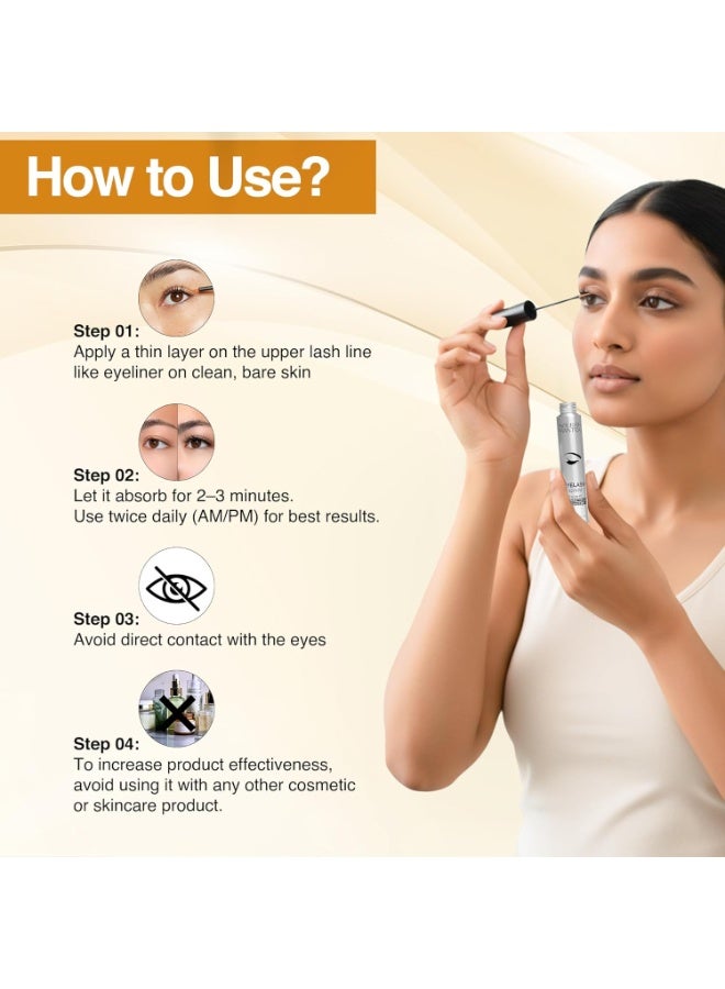 Nourish Mantra Eyelash Growth Serum | Eyelash Enhancing Serum for Longer, Thicker, and Fuller Lashes | Infused with Tetrapeptide, Pentapeptide, Gotu Kola, and Aloe Vera | Suits All Skin Types | For Women & Men | 3 ml - Image 4