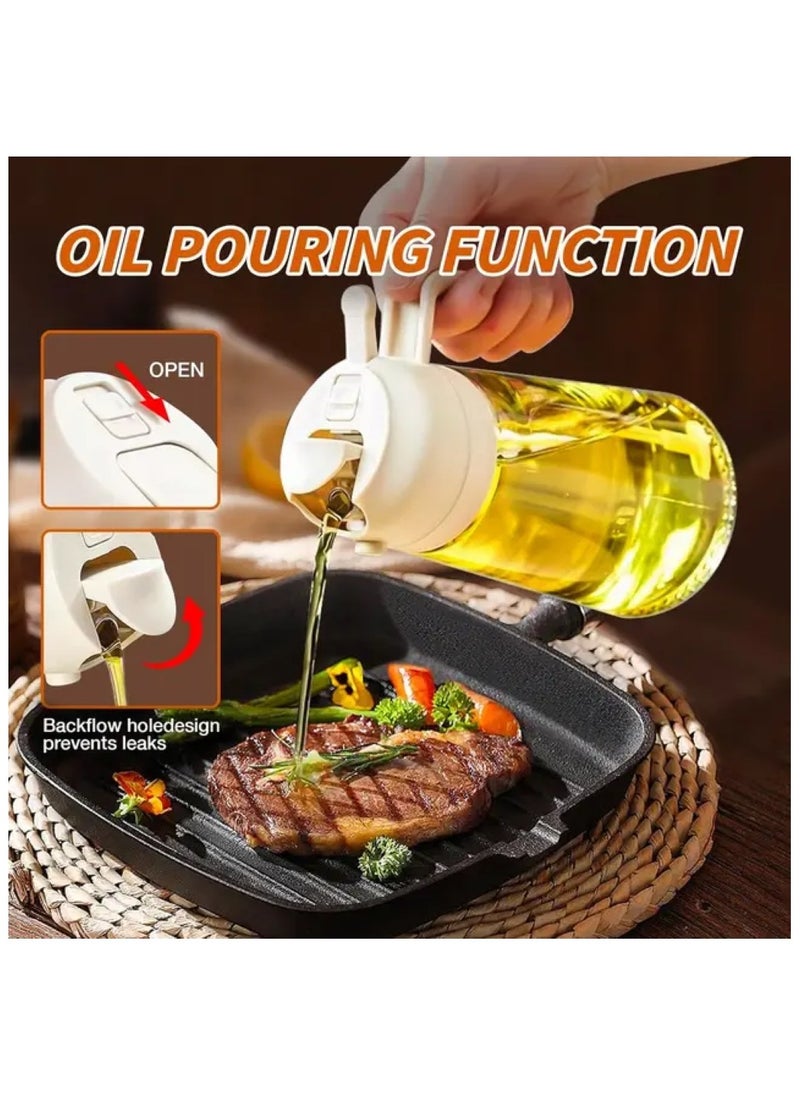 الأساسيات الحضرية بخاخ زيت ، مجموعة من قطعتين، موزع زيت صب ورذاذ 2 في 1، زجاجة بخاخ زيت زجاجية للطهي، زجاجة رذاذ زيت الزيتون للمقلاة الهوائية، الشواء، السلطة أو الخبز.  - Image 5
