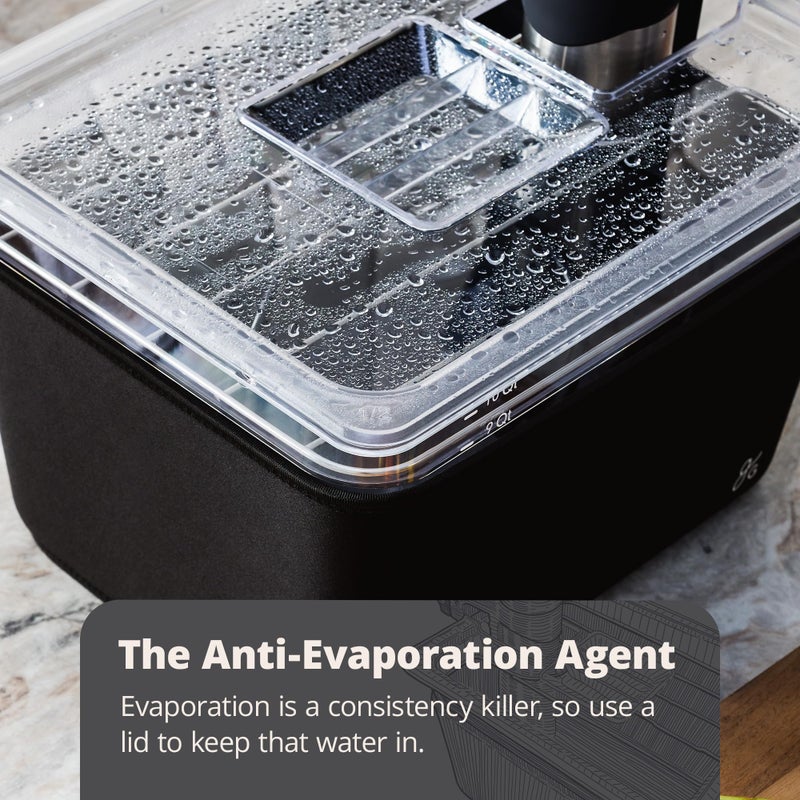 Greater Goods Sous Vide Container 12 Qt with Stainless Steel Rack, Insulation Sleeve, and Lid, (Onyx Black) - Image 2