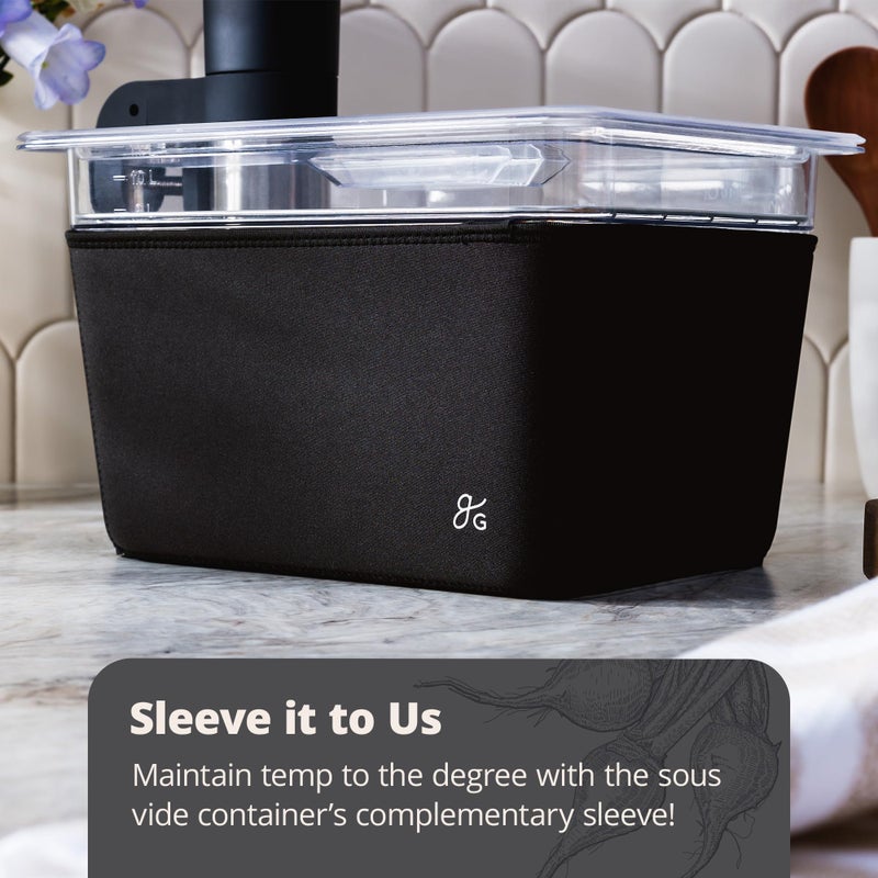 Greater Goods Sous Vide Container 12 Qt with Stainless Steel Rack, Insulation Sleeve, and Lid, (Onyx Black) - Image 5