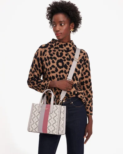 كيت سبيد Spade Flower Jacquard Stripe Manhattan Small Tote
