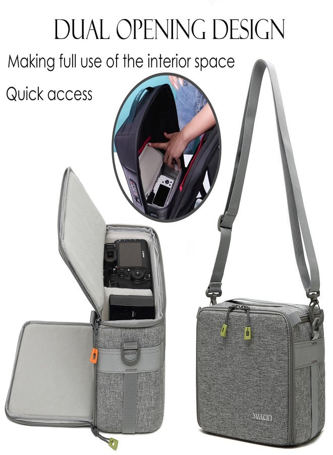 svatin Camera Insert Bag,Shockproof &Pressure-proof Dual Opening Camera Lens Cube Case Bag,Digital DSLR SLR Mirrorless Cameras Accessories Storage Pouch Compatible for Canon,Nikon,Sony,Panasonic（S） - Image 3