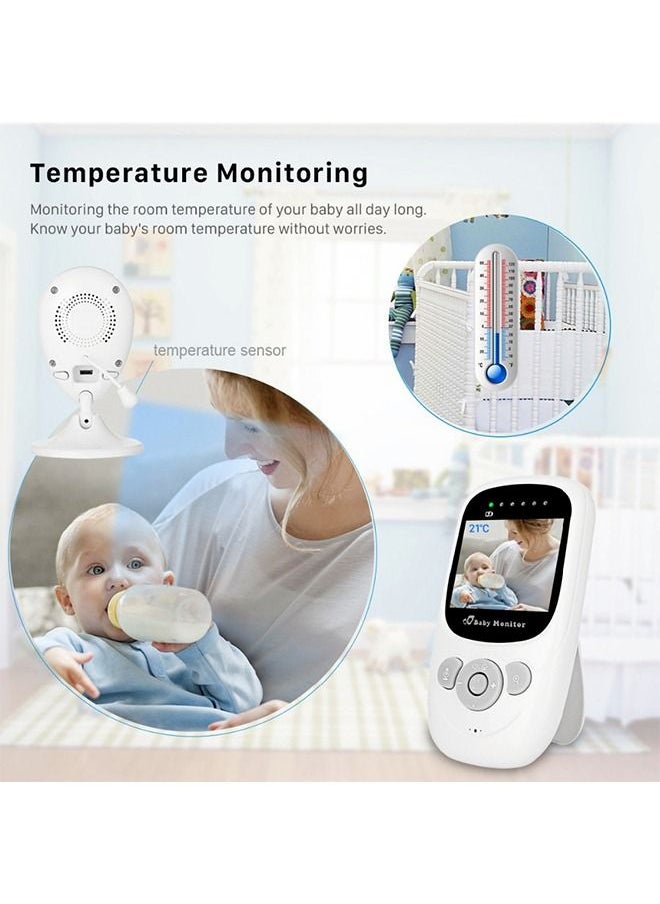 2.4''Display with 700mah Li-ion Battery, Baby Monitor with Camera and Audio, Night Vision, 2-Way Talk, Temperature Monitoring, Lullabies Playing, Ideal for Gifts