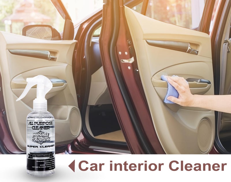 Auto Hub All Purpose Car Interior Cleaner, Car Seat Cleaner, Safe for All Interior Parts Including Dashboard, Plastic Parts, Door, Glass, Seats - Prevents Fading from UV - Transparent & Colorless - Image 4