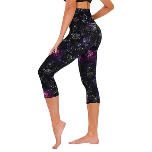 TNNZEET Capri Leggings for Women - Tummy Control Black Leggings with Pockets High Waisted Yoga Pants Workout Cycling Leggings - Image 1