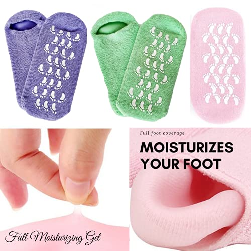 RUCCI Moisturizing Gel Booties, Assorted colors (Pink/Green/Purple), 2 count - Image 3