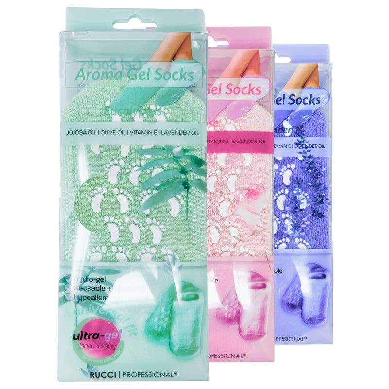 RUCCI Moisturizing Gel Booties, Assorted colors (Pink/Green/Purple), 2 count - Image 2