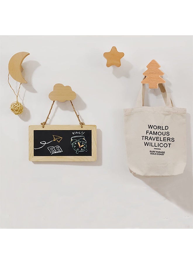 DAREU Wooden Star & Moon Cabinet Knobs (Set of 6) – Decorative Drawer Pulls & Kids Nursery Furniture Handles with Screws - Image 2