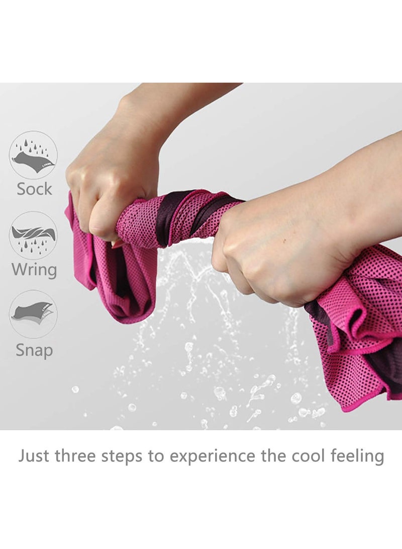 4 Packs Cooling Towel (40"x 12"), Ice Towel, Microfiber Towel, Soft Breathable Chilly Towel Stay Cool for Yoga, Sport, Gym, Workout, Camping, Fitness, Running, Workout & More Activities (4Pack) - Image 2