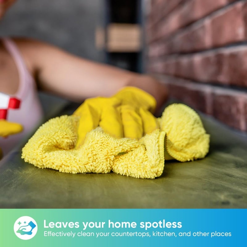 HOMEXCEL Yellow Microfiber Cleaning Cloth, 12 Pack Premium Microfiber Towels for Cars, Lint Free, Highly Absorbent, Reusable Cleaning Rags for Car, Household, Kitchen, Window, 11.5"X11.5" - Image 3