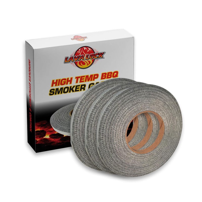 LavaLock 12 Grey High Performance BBQ Gaskets Smoker Seals - Self Stick 1/2 x 1/8 x 15 ft Long Hi -Temp (3) - Image 1