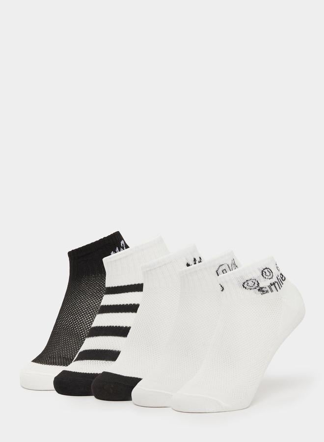 ستايلي ستايل سيت 5 أزواج - جوارب بطبعات للكاحل - Image 1