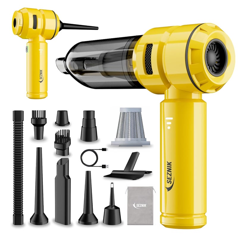 SEZNIK Vacuum Cleaner for Car Use | Home Use | 4 in 1 Cordless Car Vacuum Cleaner & Blower | Rechargeable 6000mAh | 3 Speed Suction Upto 15000PA | Sofa, Mattress & More | BLDC Motor | 1 Year Warranty - Image 1