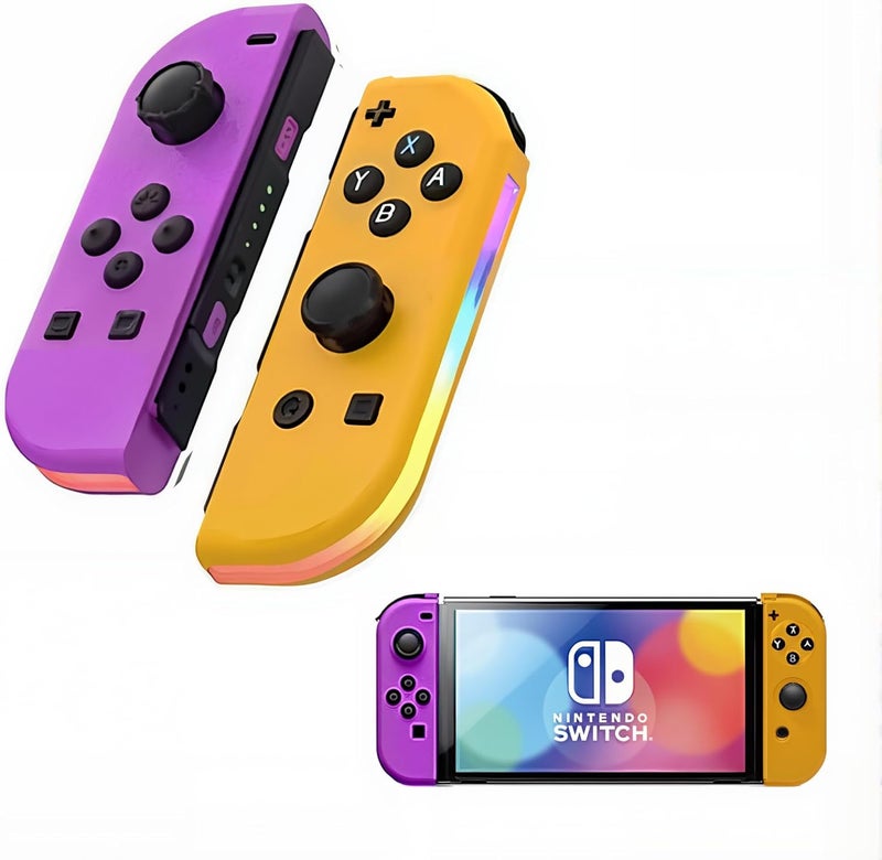 تيلانبو نينتندو: وحدة تحكم Joy-Con Oled Switch لجهاز Nintendo Switch مع تغذية راجعة، وتحكم في الحركة بـ 6 محاور، ووظيفة التسريع (Turbo Function)، وعدم حدوث انحراف في حركة عجلات التحكم ثلاثية الأبعاد (3D Joysticks)، واهتزاز بمحركين، وعمر بطارية طويل، وإضاءة RGB. - Image 1