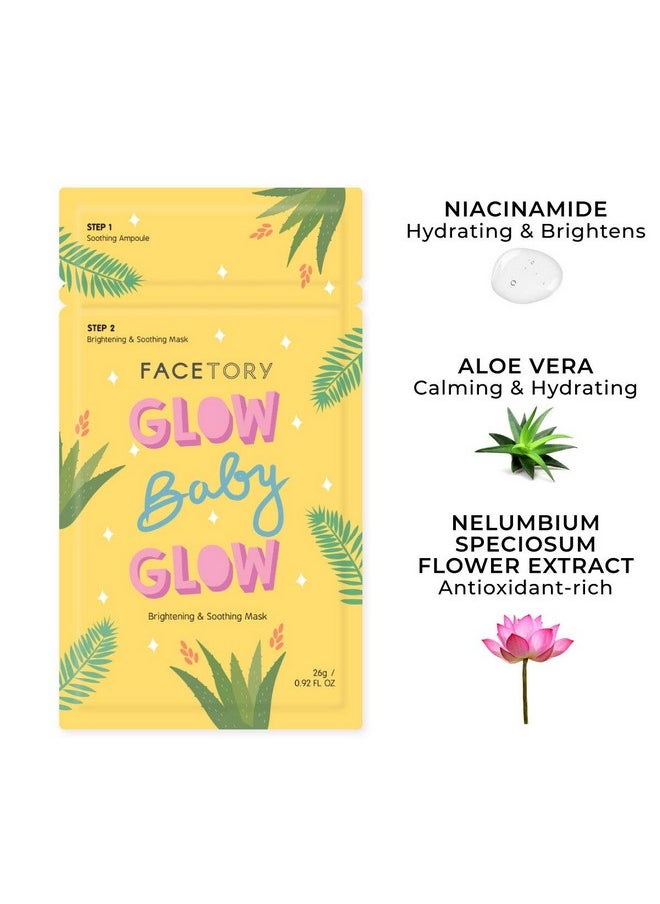FACETORY FACETORY K Beauty Face Mask Skin Care - Glow Baby Glow 2-Step Sheet Mask with Niacinamide & Aloe + Calming Ampoule | Hydrates, Glowing Skin (5 Pack)  - Image 2