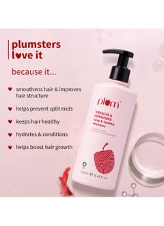 Plum Hibiscus & Ceramides Long & Healthy Shampoo | Hydrates & Conditions Hair, Prevents Split Ends |Contains Hibiscus Extracts, Ceramides | SLS & Paraben Free| 100% Vegan | 250ml  - Image 3