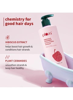 Plum Hibiscus & Ceramides Long & Healthy Shampoo | Hydrates & Conditions Hair, Prevents Split Ends |Contains Hibiscus Extracts, Ceramides | SLS & Paraben Free| 100% Vegan | 250ml  - Image 2