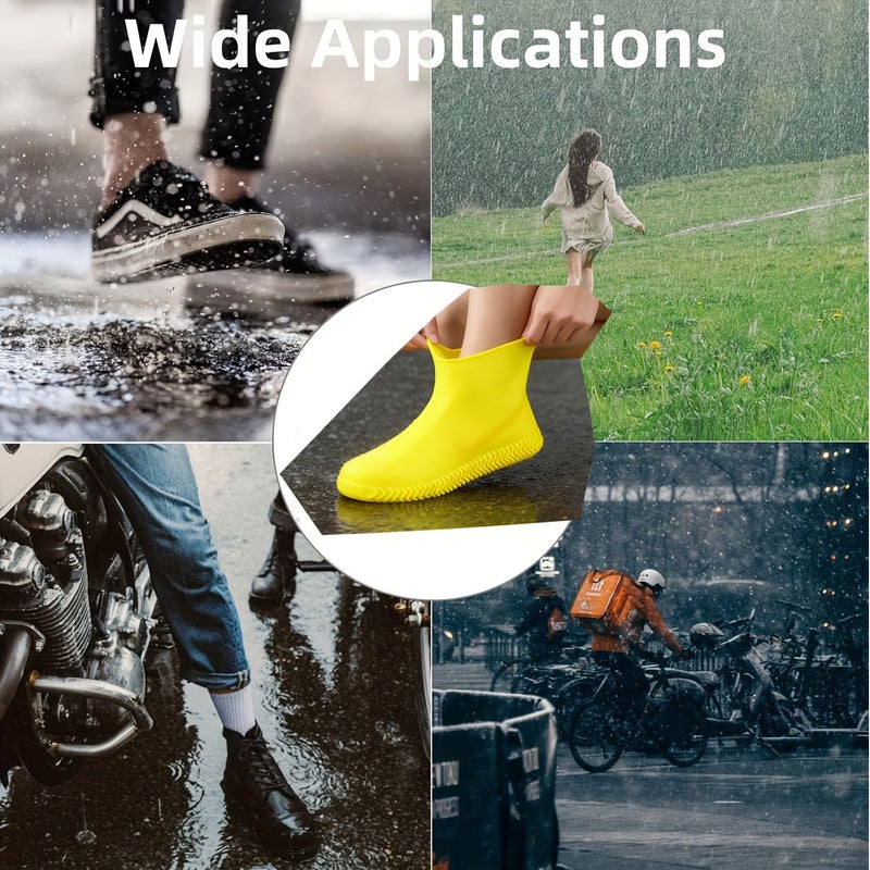 Yellow 36 Mujis Waterproof Reusable Shoe Covers With Slip Resistant Durable Rubber Sole Suitable For Most Shoes Outdoor Workers And Activities - Image 1