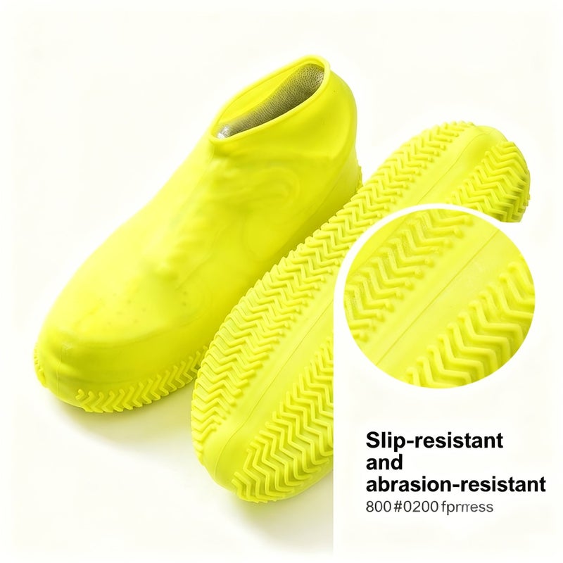 Yellow 36 Mujis Waterproof Reusable Shoe Covers With Slip Resistant Durable Rubber Sole Suitable For Most Shoes Outdoor Workers And Activities - Image 3