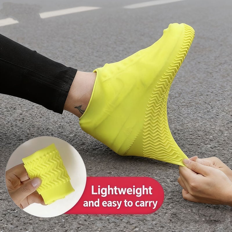 Yellow 36 Mujis Waterproof Reusable Shoe Covers With Slip Resistant Durable Rubber Sole Suitable For Most Shoes Outdoor Workers And Activities - Image 5