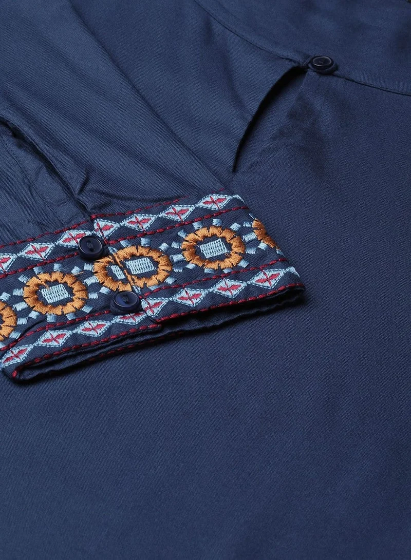 Dress Berry Embroidered Detail Top