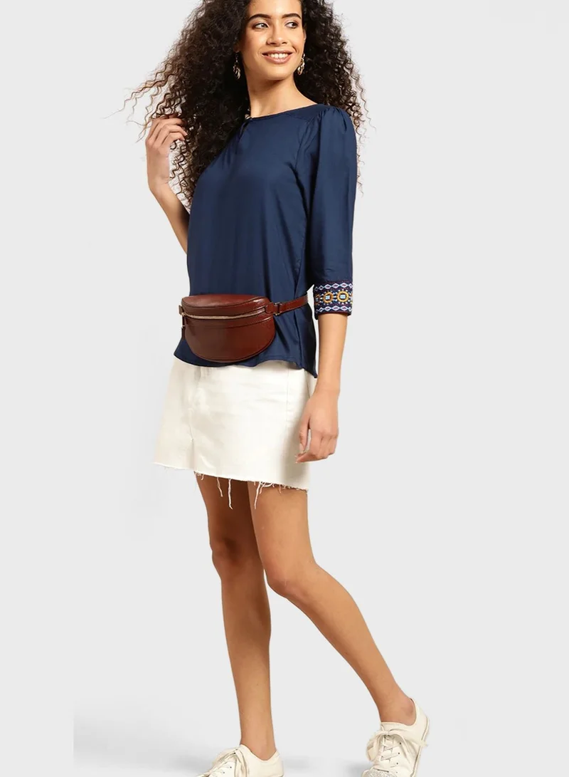 Dress Berry Embroidered Detail Top