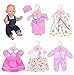ebuddy 6 Sets Doll Clothes Outfits for 43cm New Born Baby Dolls 15inch Baby Dolls American 18 inch Girl Doll - Image 4