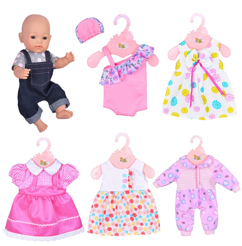 ebuddy 6 Sets Doll Clothes Outfits for 43cm New Born Baby Dolls 15inch Baby Dolls American 18 inch Girl Doll - Image 2