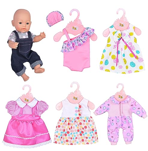ebuddy 6 Sets Doll Clothes Outfits for 43cm New Born Baby Dolls 15inch Baby Dolls American 18 inch Girl Doll - Image 1