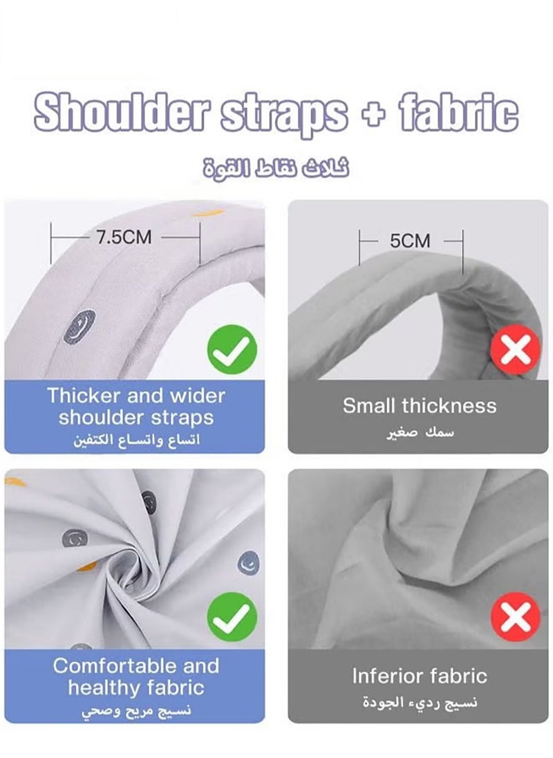 عربست حامل لفائف قابل للتعديل للأطفال ، حاملات أمامية / خلفية مريحة للتنفس لحديثي الولادة حديثي الولادة إلى طفل صغير 0-15 كجم ، مقاس واحد يناسب الجميع (رمادي)  - Image 5