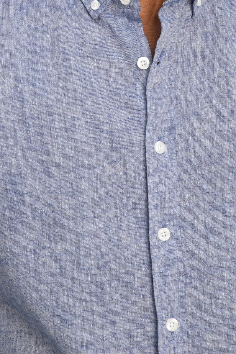 تودورس Slim Fit Long Sleeve Linen Premium Series Button Collar Sports Shirt