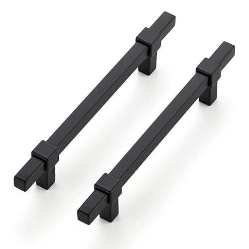 Ravinte Decor 25 Pack Black Cabinet Handles 5 Hole Center Cabinet Pulls Matte Black Drawer Pulls Cabinet Hardware Kitchen Handles for Cabinets - Image 1