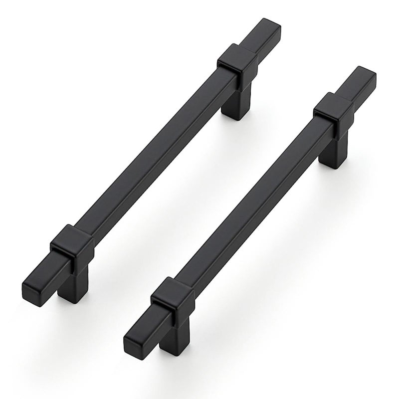Ravinte Decor 25 Pack Black Cabinet Handles 5 Hole Center Cabinet Pulls Matte Black Drawer Pulls Cabinet Hardware Kitchen Handles for Cabinets - Image 2