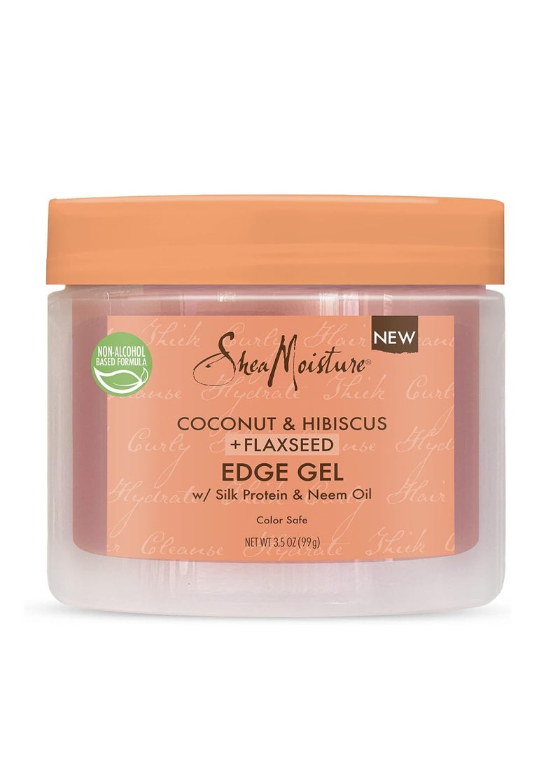 SheaMoister Shea Moisture Flaxseed Edge Control Gel Curl Control Hair Products Coconut & Hibiscus Paraben Free 100ml  - Image 1