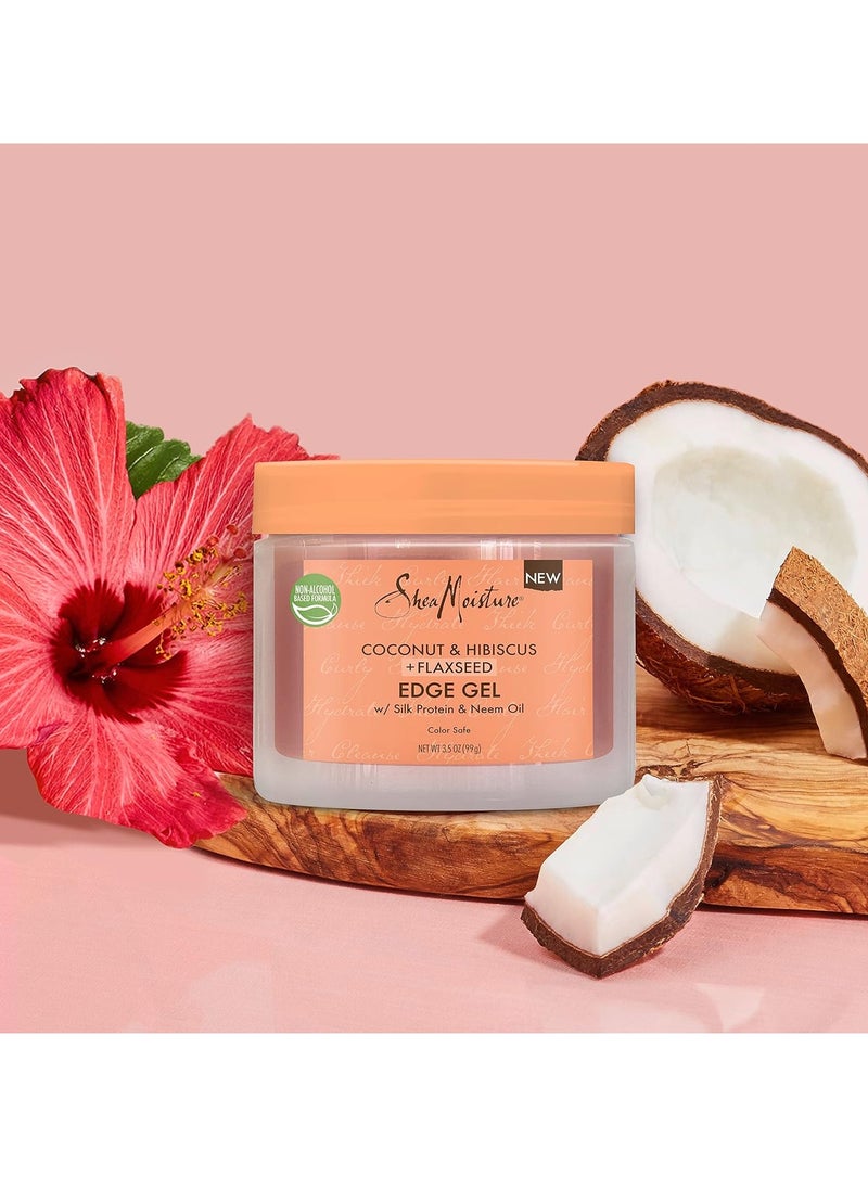 SheaMoister Shea Moisture Flaxseed Edge Control Gel Curl Control Hair Products Coconut & Hibiscus Paraben Free 100ml  - Image 3