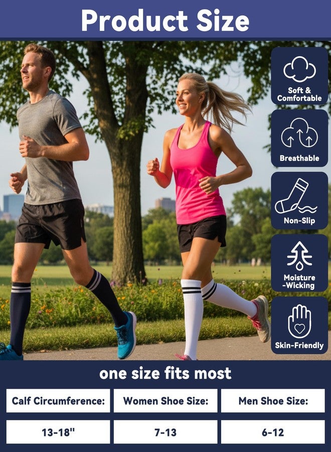Cuffbow 4 Pairs Knee High Socks with Grips for Men Women Non Slip Soccer Football Long Grip Socks for Youth Adult Softball Baseball Training Workout Yoga Pilates - Image 5